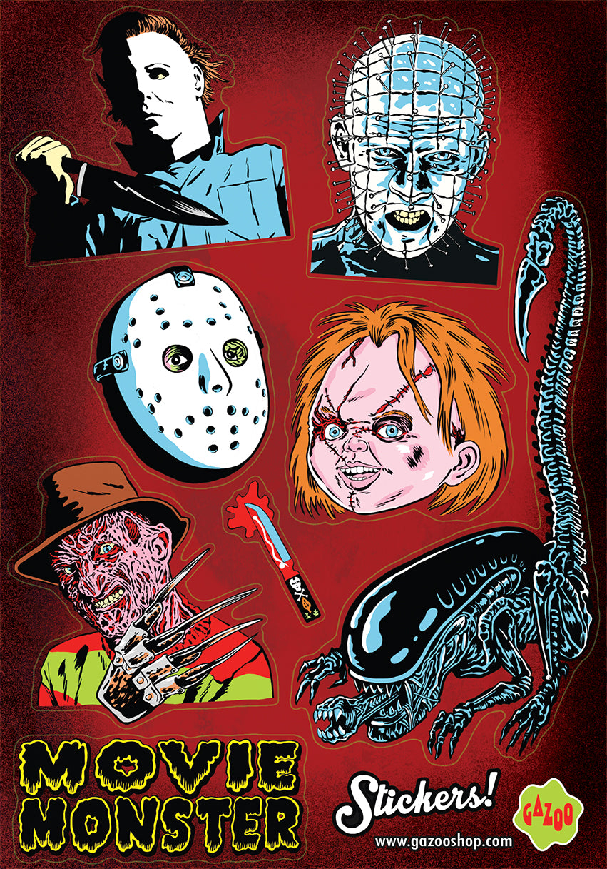 horror movie monsters HORROR MOVIE MONSTERS Sticker Sheet
