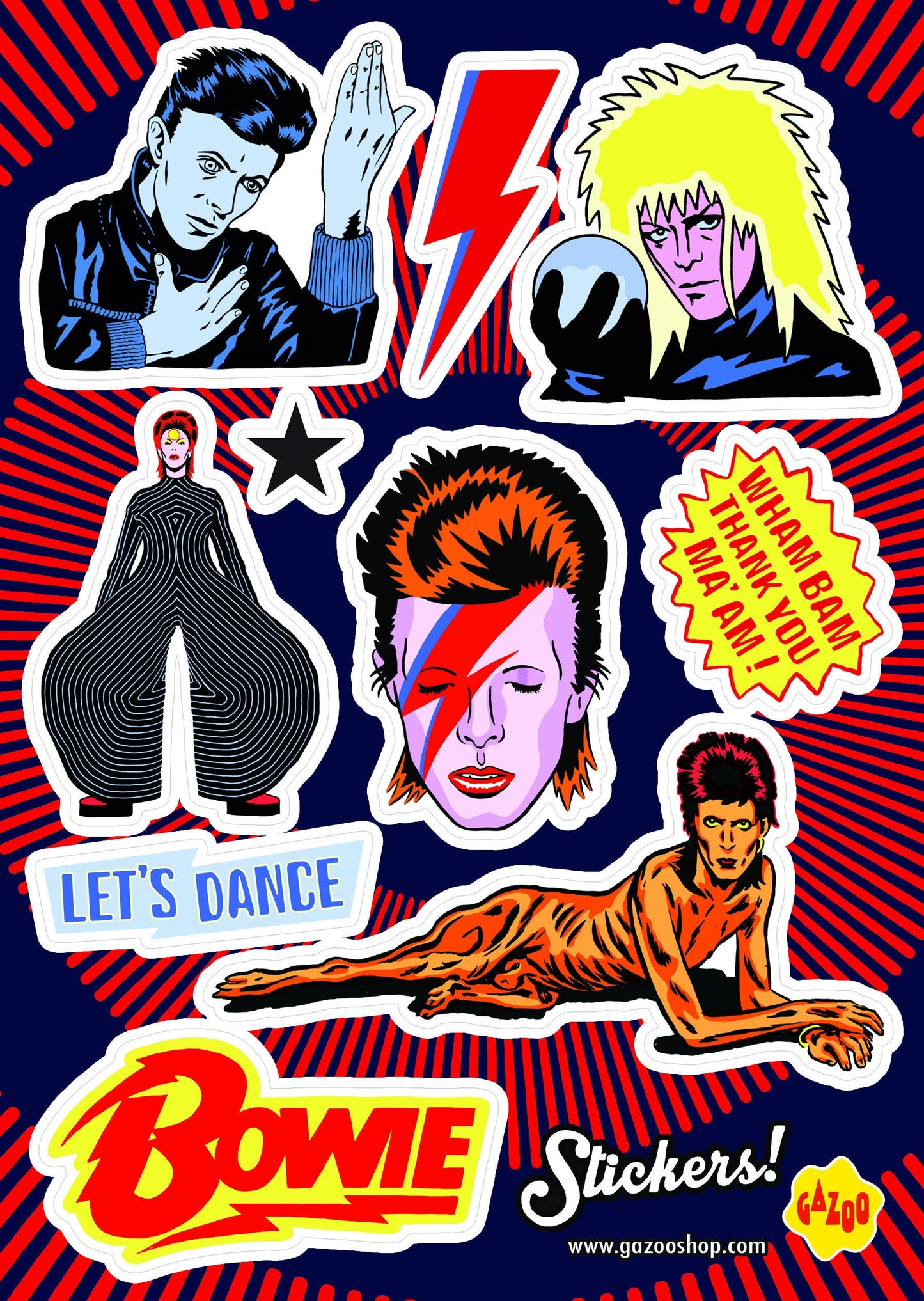 DAVID BOWIE Sticker Sheet