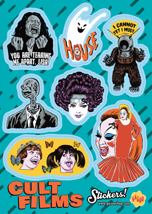 CULT FILMS (SET 1) Sticker Sheet