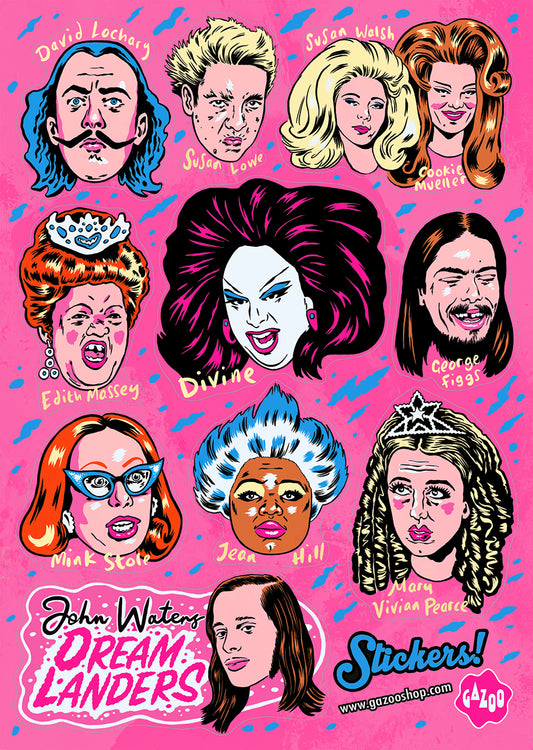 JOHN WATERS DREAMLANDERS Sticker Sheet