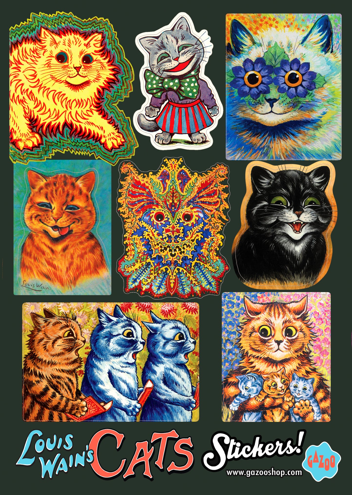 LOUIS WAIN'S CATS Sticker Sheet
