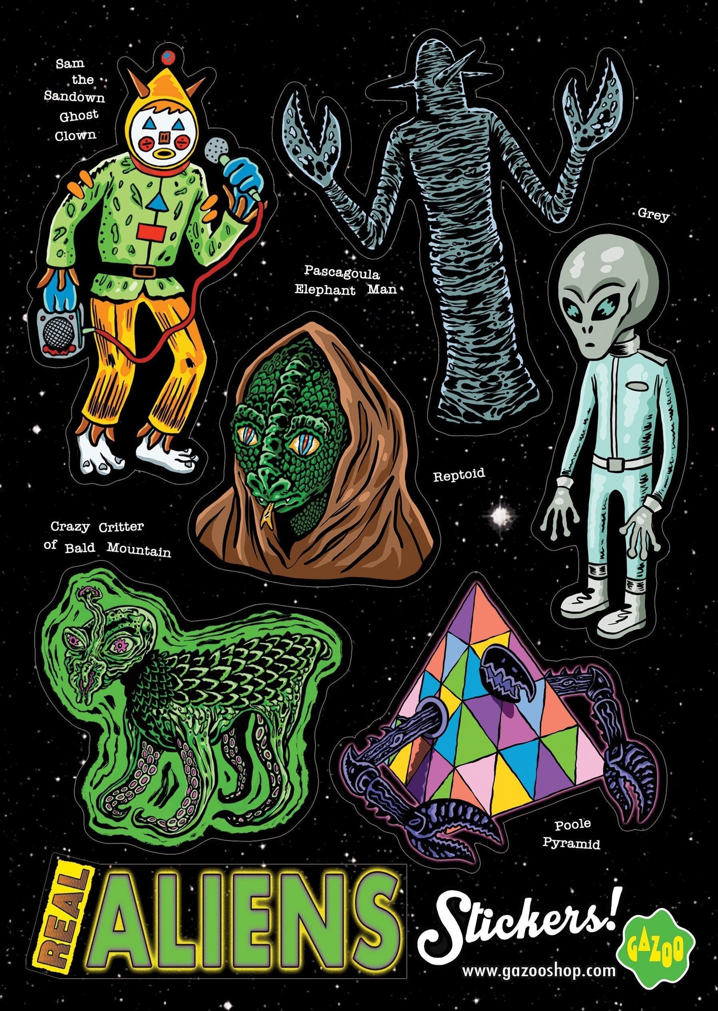 REAL ALIENS Sticker Sheet (Set A)